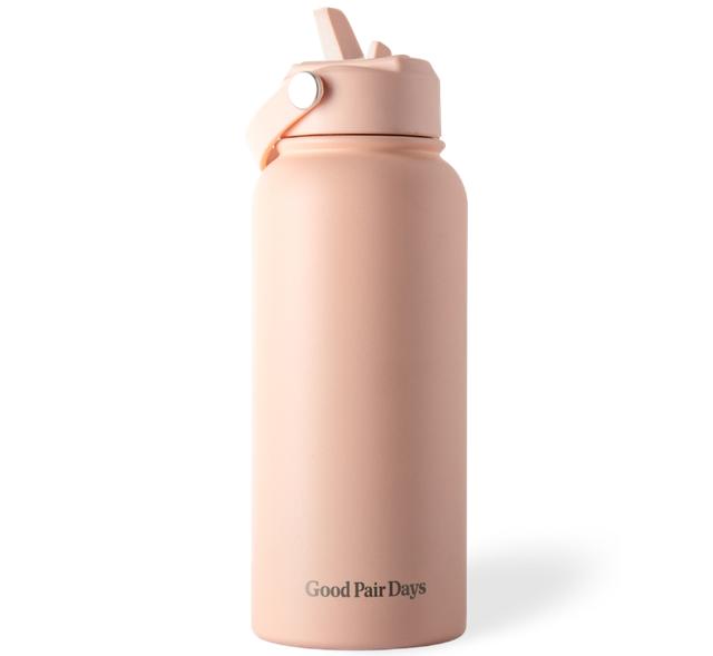 Insulated Water Bottle - 1L - Peach | Good Pair Days UK