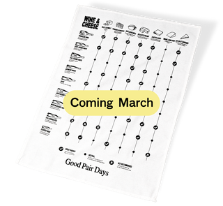 Tea Towel - Cheese & Wine